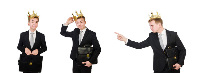 Wall Mural - Concept of king businessman with crown