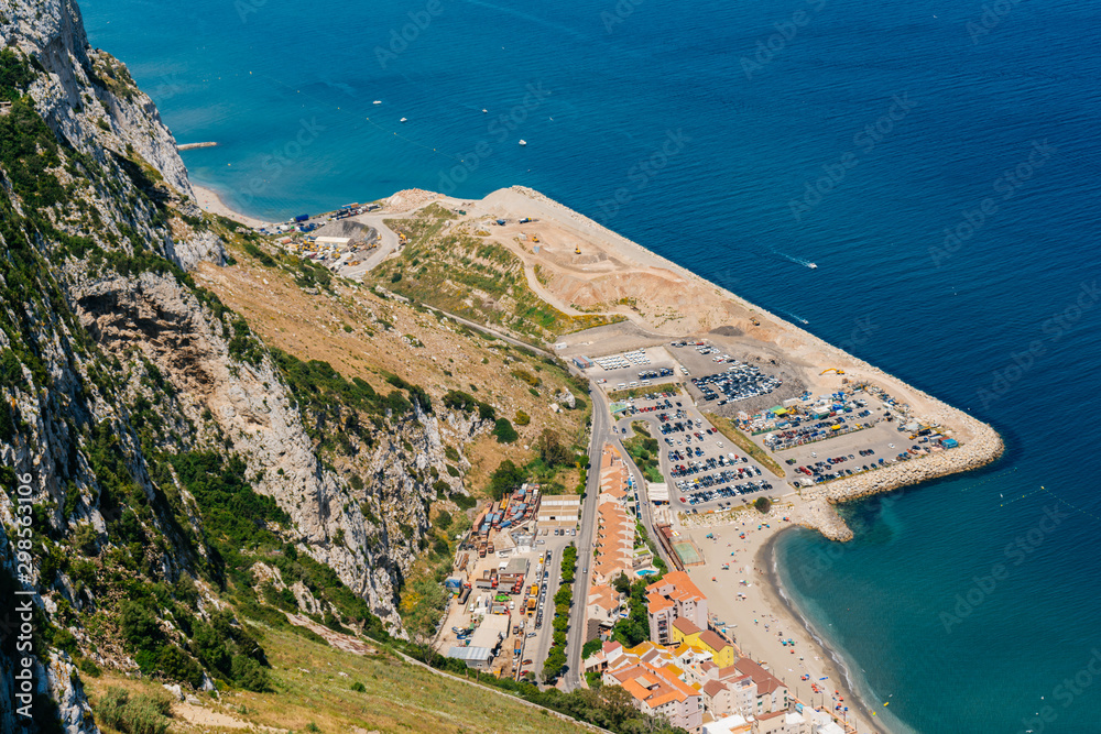 unusually beautiful top view of the bay and the ocean with boats Stock ...