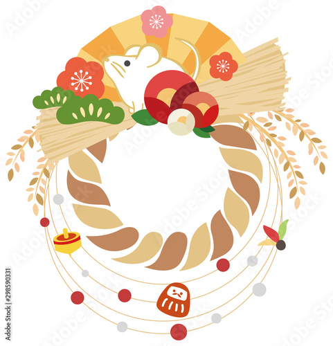しめ縄 イラスト ねずみ Stock Vector Adobe Stock
