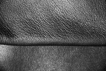 Natural leather texture. Black background. Gray skin. Silver tint material.