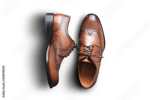 Cuadros en Lienzo Brown leather men's shoes in classic style