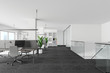 White and glass office interior