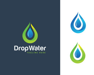 Wall Mural - Ecology logo, Water Drop Logo, Water Drop Design Template vector illustration