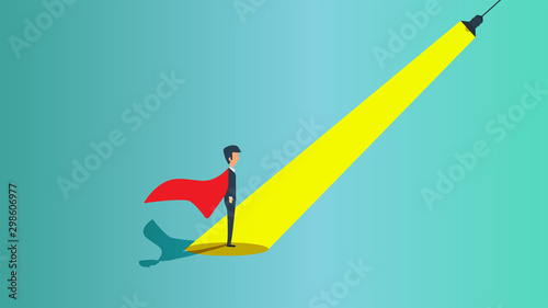 Fotomural Man hiring spotlight recruiter career leader business vector
