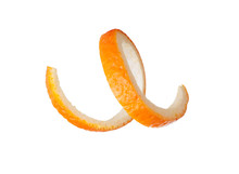Spiral Orange Peel Isolated On A White Background