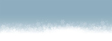 Panorama Blue Background White Snowflakes Vector Illustration Eps10