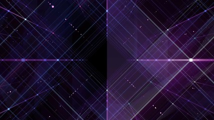 Fototapete - 4k. Abstract background. Futuristic technology. Neon lines. Square pattern. Geometric shapes. 3D animation. Violet color. 3840x2160