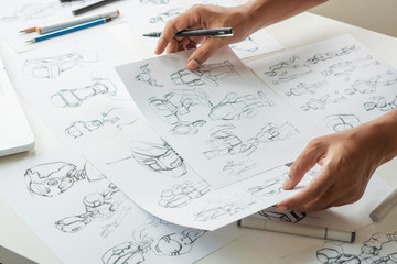 Wall Mural - animator designer development designing drawing sketching development creating graphic pose characte