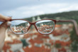 View from glasses in Prague, Europe - vision, tourism, eye problems, myopia