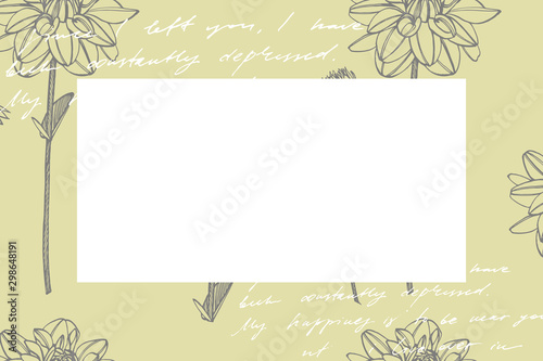 Hand-drawn ink dahlias. Floral elements. Graphic flowers illustrations. Botan...