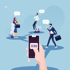 Social network marketing concept and digital business on mobile concept