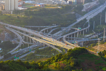 Wall Mural - Ring-shaped overpass in Chongqing, China