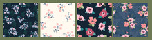 Floral Abstract Seamless Patterns. Vector Design For Different Surfases.