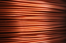 Close-up Of A Large Coil Of Copper Wire