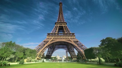 Poster - hyper lapse, Eiffel tower, Paris. France