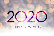 Blurred Shiny Happy New Year 2020 Background.