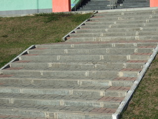 Stairs in the city landscape, an architectural element.