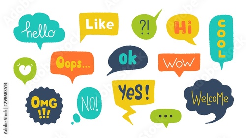 Cuadros en Lienzo Speech bubbles with text