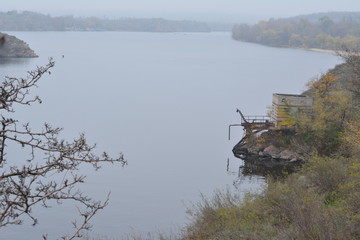 lake in fog