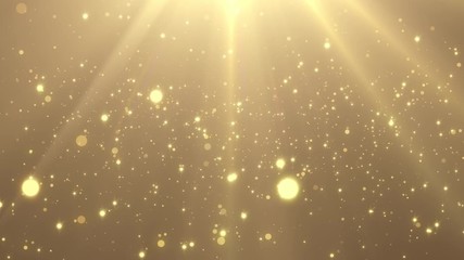 Poster - 4k video. Looped animation. Wave pattern. Dotted lines. Neon waves. particles background. Seamless loop. Bokeh lights. Gold glitter. 3840x2160