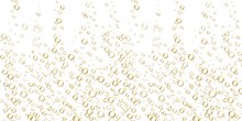 Champagne Or Soda Background. Realistic Fresh Fizzing Bubbles. Carbonated Drink With Bubbles. Vector Illustration Underwater Ball On White Background
