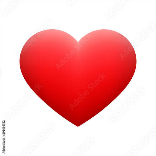 Fotomural Vector red heart shape emoticon on background.