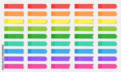 Fotomural Set of colored realistic sticky notes isolated.