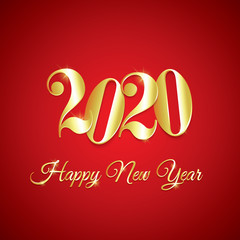 Wall Mural - Golden 2020 Happy New Year Background