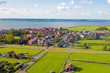 Aerial from the traditional village Marken at the IJsselmeer in the Netherlands