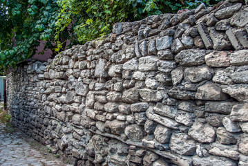 Wall Mural - Istanbul, Turkey, 6 July 2016: Historical Stone Wall, Samatya, Fatih.