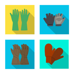 Wall Mural - Vector design of glove and winter icon. Set of glove and equipment stock symbol for web.