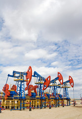 Poster - Oil and gas industry. Oil pump