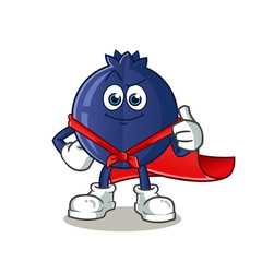 Sticker - blue berry super hero mascot vector cartoon illustration