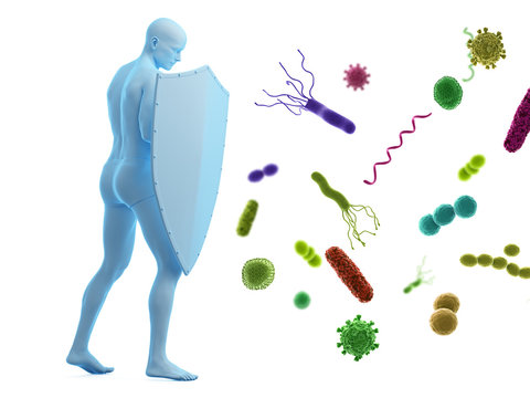3d rendered conceptual immune defense illustration