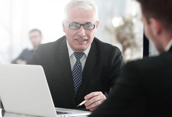 Sticker - project Manager conducts an interview with a new employee