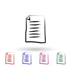 Poster - Contract sketch style multi color icon. Simple thin line, outline vector of banking icons for ui and ux, website or mobile application
