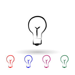 Poster - Bulb sketch style multi color icon. Simple thin line, outline vector of banking icons for ui and ux, website or mobile application