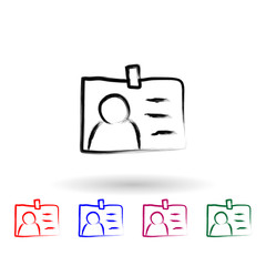 Poster - Entrance badge sketch style multi color icon. Simple thin line, outline vector of banking icons for ui and ux, website or mobile application