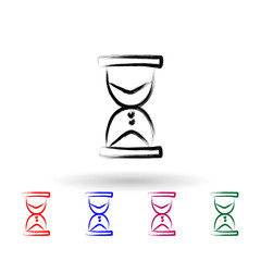 Poster - Hourglass sketch style multi color icon. Simple thin line, outline vector of banking icons for ui and ux, website or mobile application