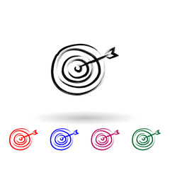 Poster - Target sketch style multi color icon. Simple thin line, outline vector of banking icons for ui and ux, website or mobile application