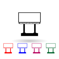 Poster - outdoor sign board multi color icon. Simple glyph, flat vector of Billboards icons for ui and ux, website or mobile application