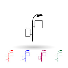 Poster - directional billboard multi color icon. Simple glyph, flat vector of Billboards icons for ui and ux, website or mobile application