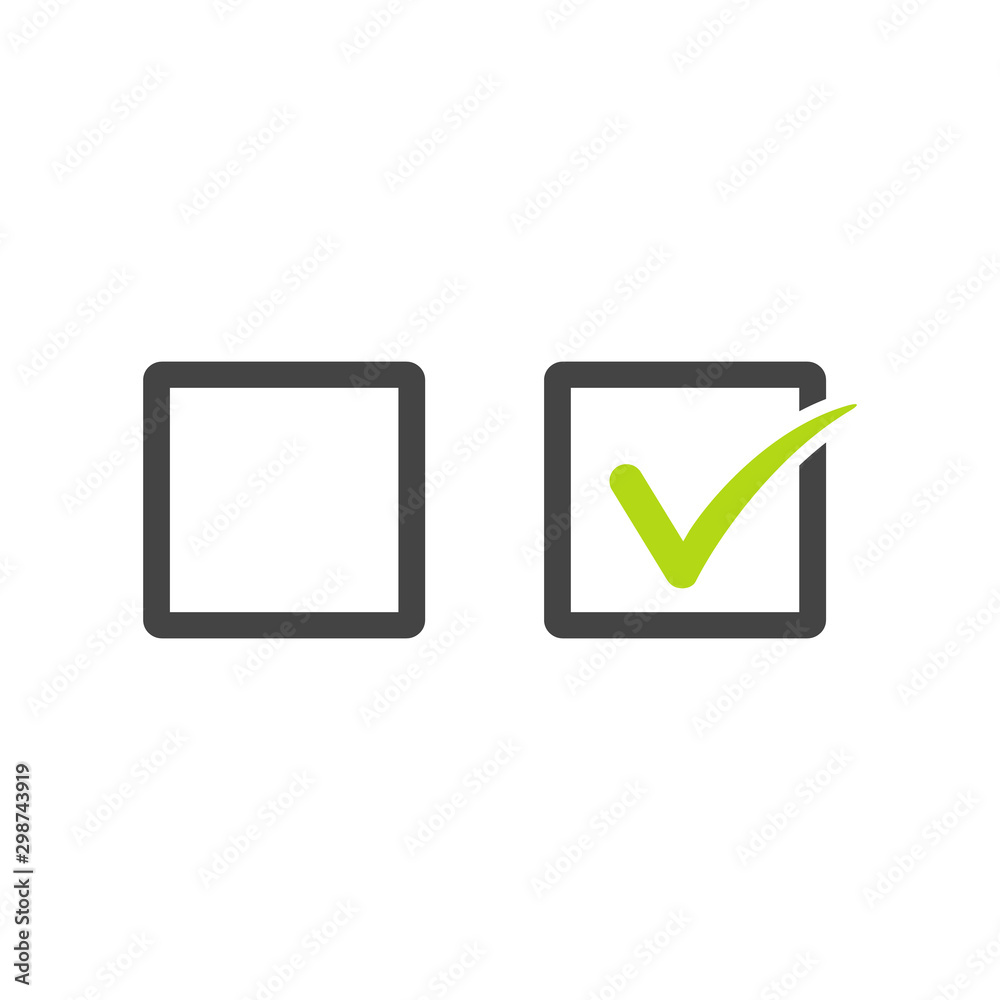 Check uncheck concept, Checkbox set with blank and checked checkbox ...