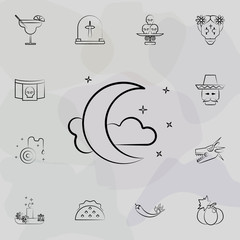 Poster - Crescent moon icon. Dia de muertos icons universal set for web and mobile
