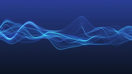 Poster - 4k video. lines abstract. looped animation. wave pattern. dotted lines. neon waves. particles backgr