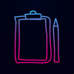 Poster - folder tablet and pencil sketch nolan icon. simple thin line, outline vector of education icons for 