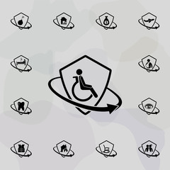 Poster - Disability insurance icon. Insurance icons universal set for web and mobile