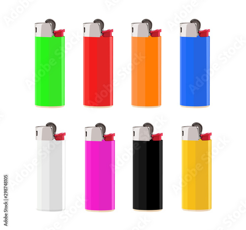 Cuadros en Lienzo lighter different color set realistic vector illustration isolated
