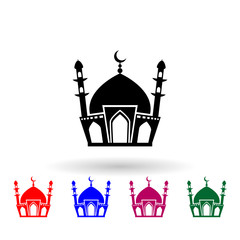 Poster - Mosque multi color icon. Simple thin line, outline vector of ramadan icons for ui and ux, website or mobile application