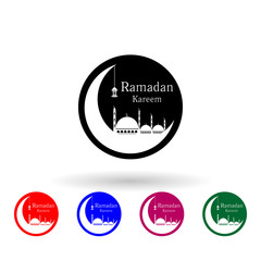 Poster - Ramadan kareem multi color icon. Simple thin line, outline vector of ramadan icons for ui and ux, website or mobile application